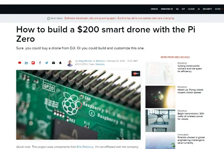 Raspberry Pi Zero: Smart Drones