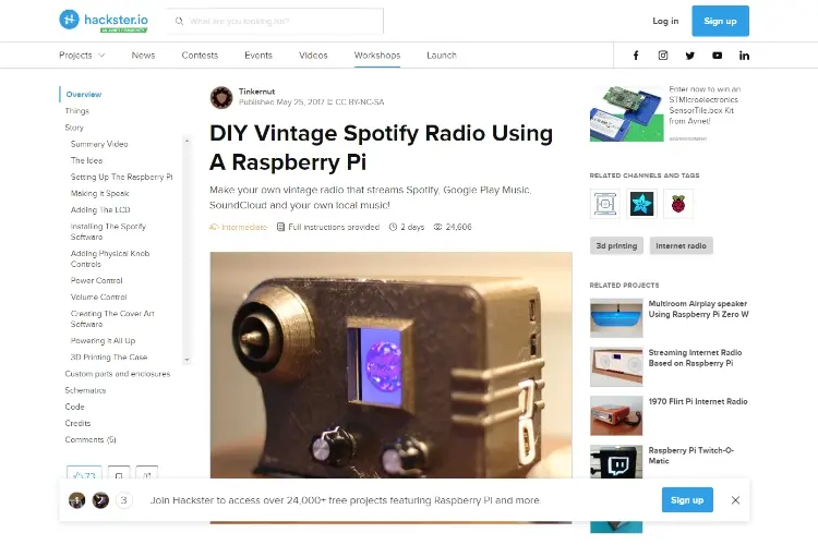 Raspberry Pi Zero: Vintage Spotify Radio