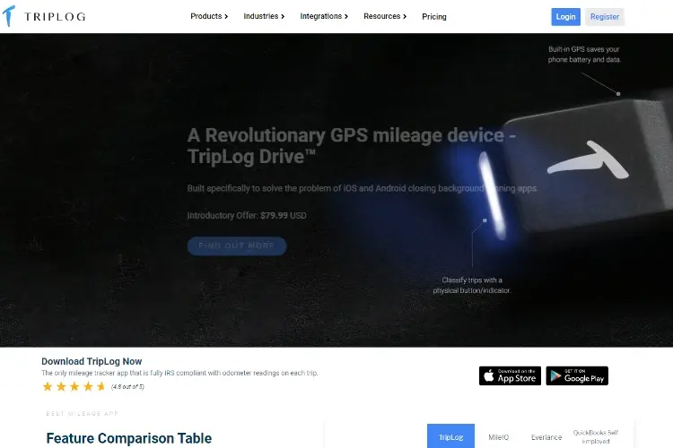 TripLog Mileage Tracker