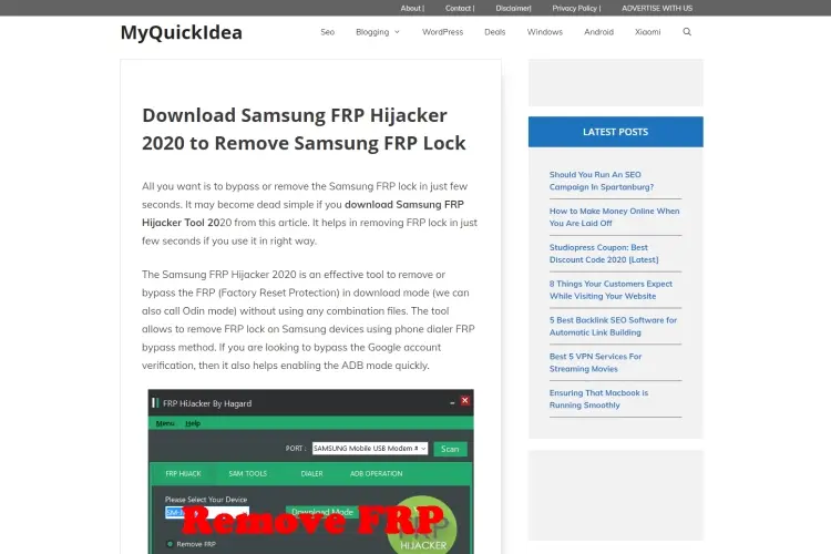 SamsungFRP Hijacker